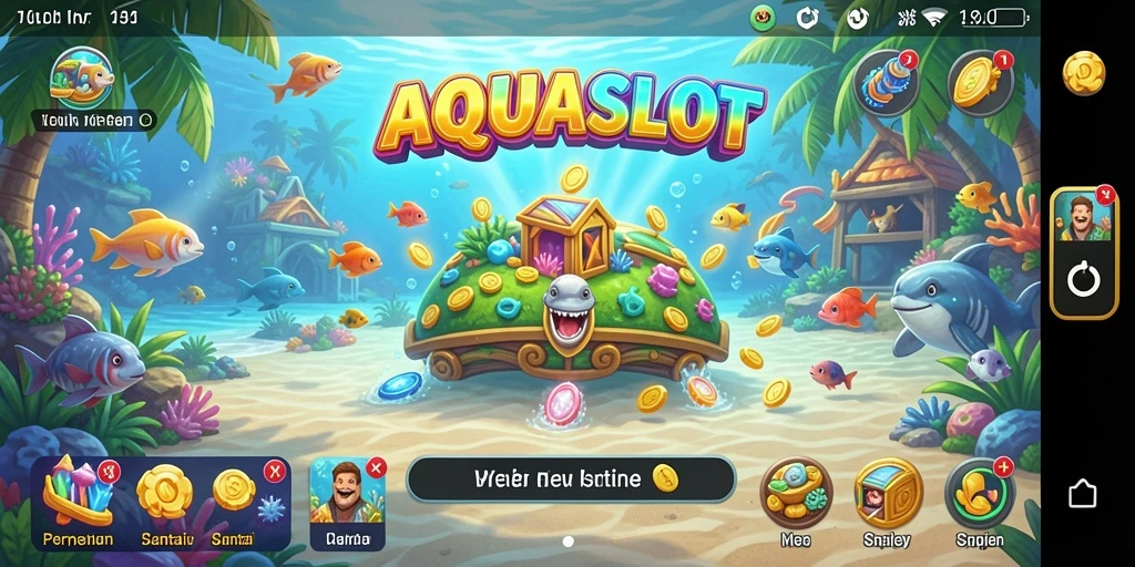 Tampilan screenshot AQUASLOT yang menggambarkan gameplay yang mengasyikkan.