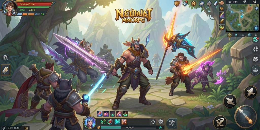 Screenshot utama C0077 menampilkan aksi seru dalam gameplay MMORPG.