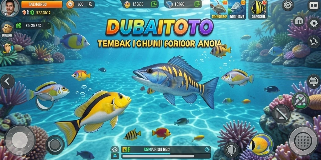 Tampilan utama DUBAITOTO dengan gameplay Tembak Ikan yang seru.