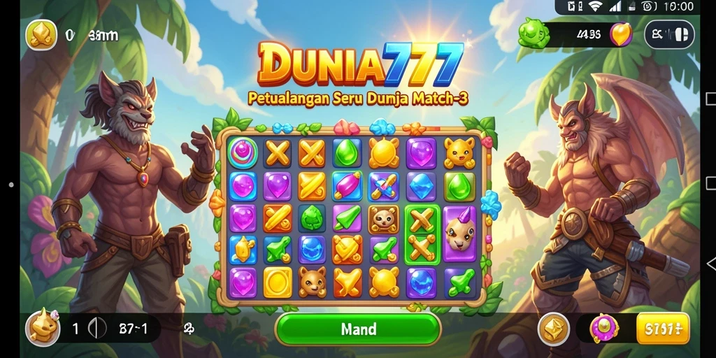 Tampilan gameplay DUNIA777 yang seru dan penuh warna.