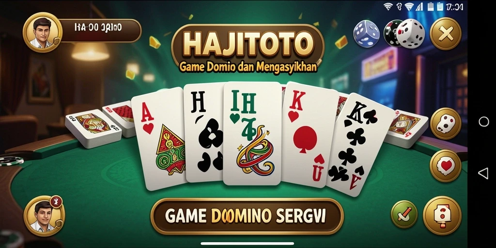Screenshot gameplay <strong>HAJITOTO</strong> menampilkan serunya permainan Domino.