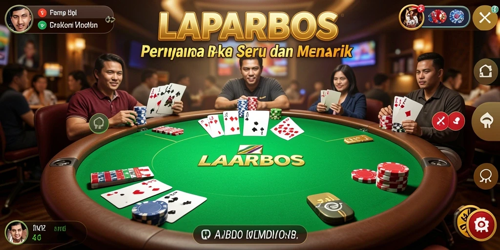 Tampilan utama LAPARBOS menampilkan gameplay seru Poker.