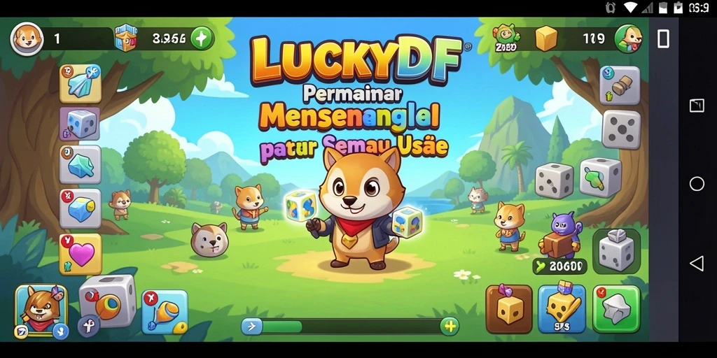 Screenshot gameplay LUCKYDF yang menampilkan suasana puzzle yang menantang.