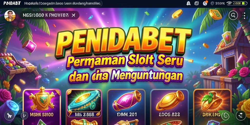 Tampilan menarik gameplay Slot di PENIDABET dengan simbol dan animasi menawan.