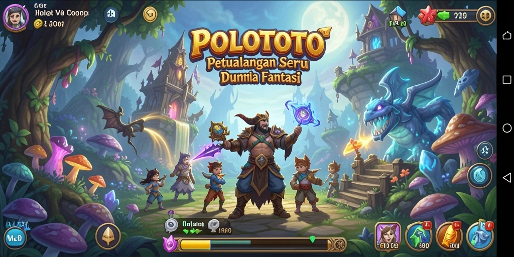 Screenshot utama POLOTOTO menampilkan aksi seru di dunia RPG.