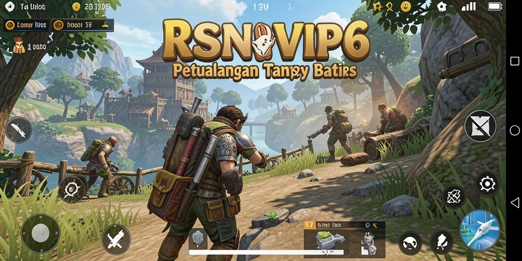 Screenshot gameplay RSNVIP6 yang menampilkan petualangan bebas di dunia terbuka.