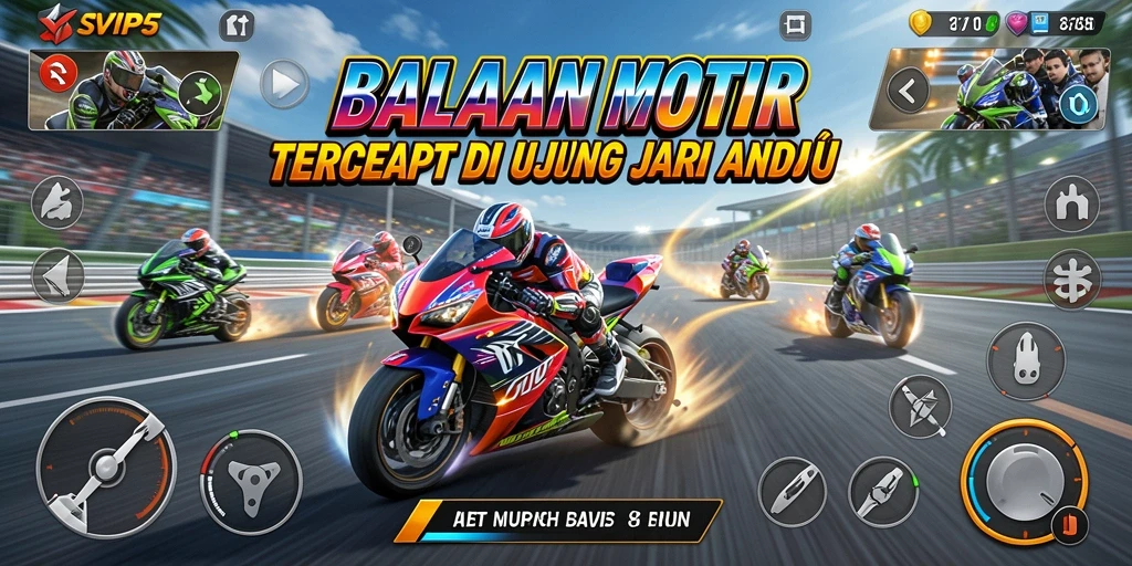 Tampilan permainan balapan motor yang memukau dalam SVIP5.