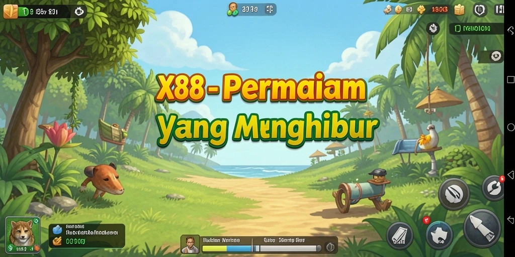 Tampilan gameplay X88 yang penuh warna dan menarik.